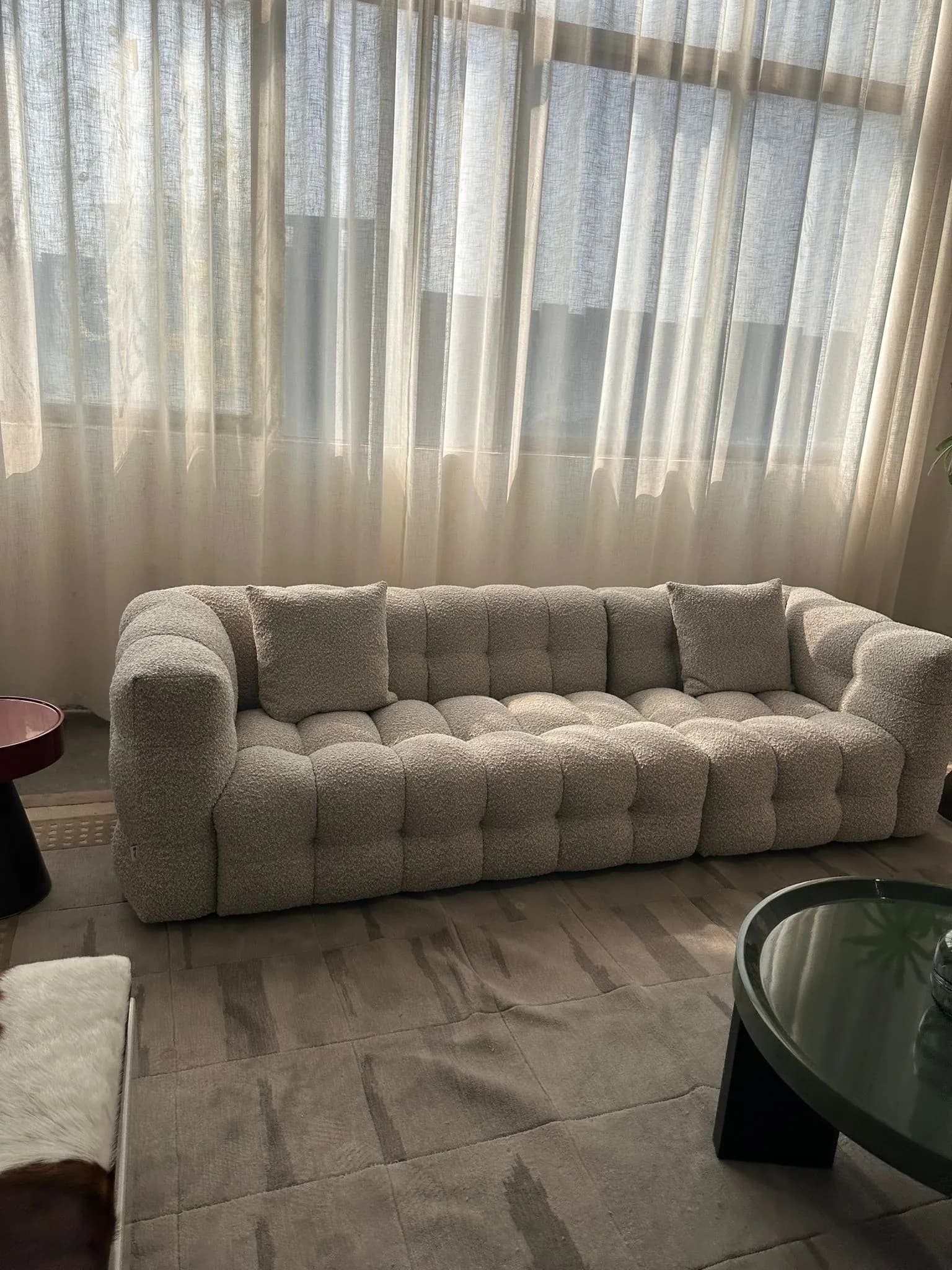Puffy Cloud Sectional — Boucle Fabric