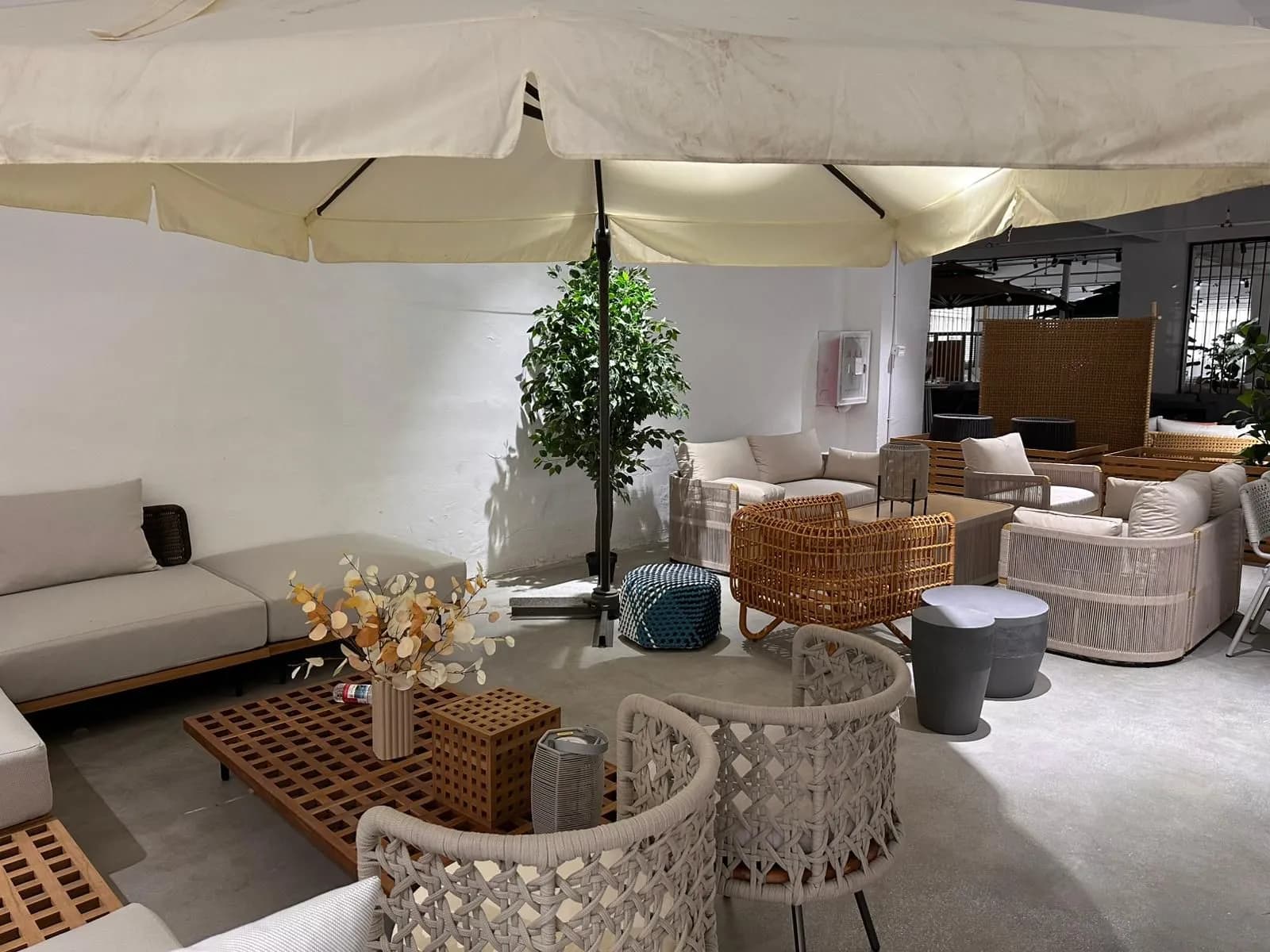 Cantilever Umbrella — fabric and metal