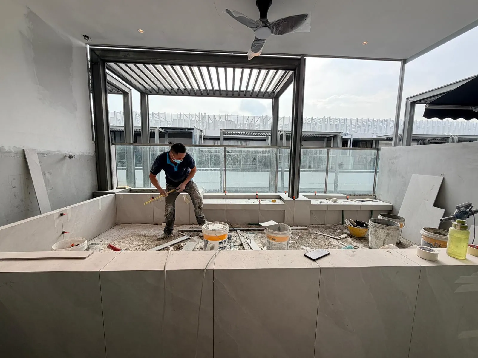 Custom Built-in Countertop — concrete/cement composite