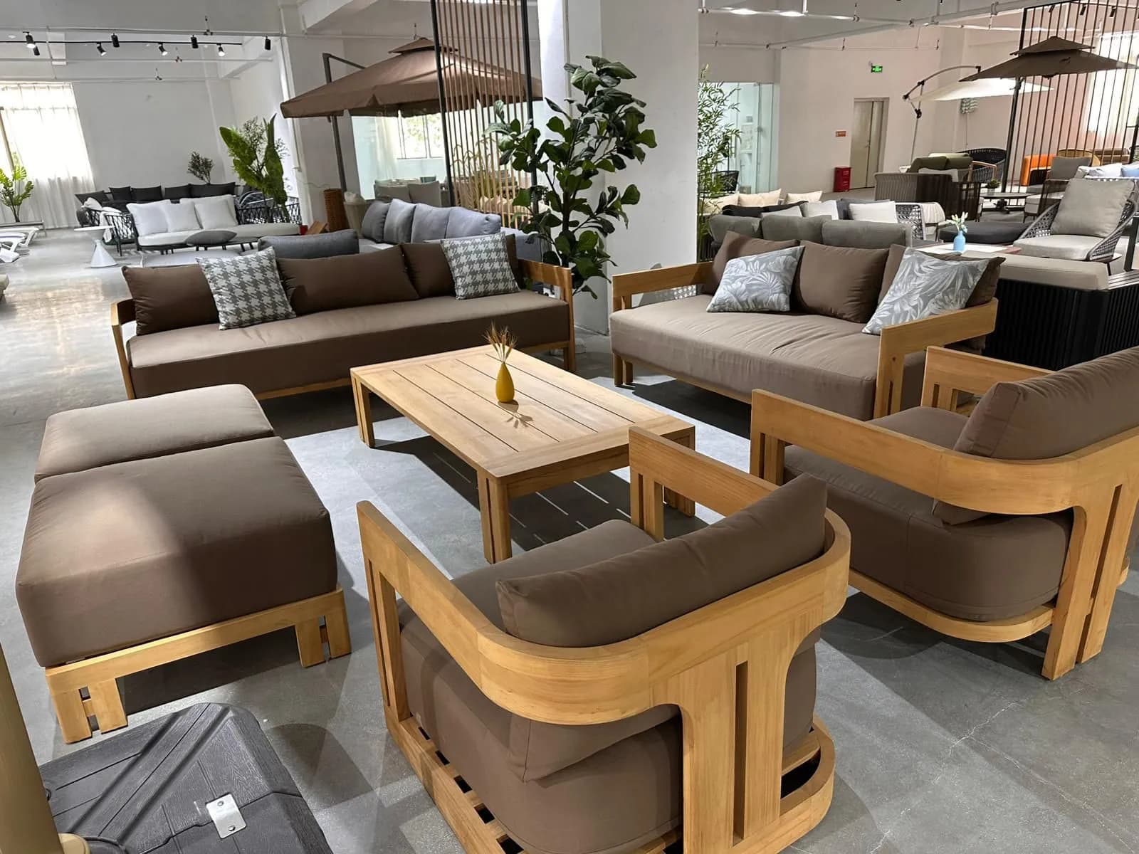 Curved Wooden Lounge Chair — wood and leather